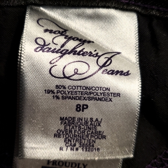 NYDJ Black Denim Crystal Embellished Straight Leg Jeans - Picture 8 of 9